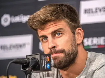 Gerard Piqué, en sala de prensa Gerard Piqué, en sala de prensa
