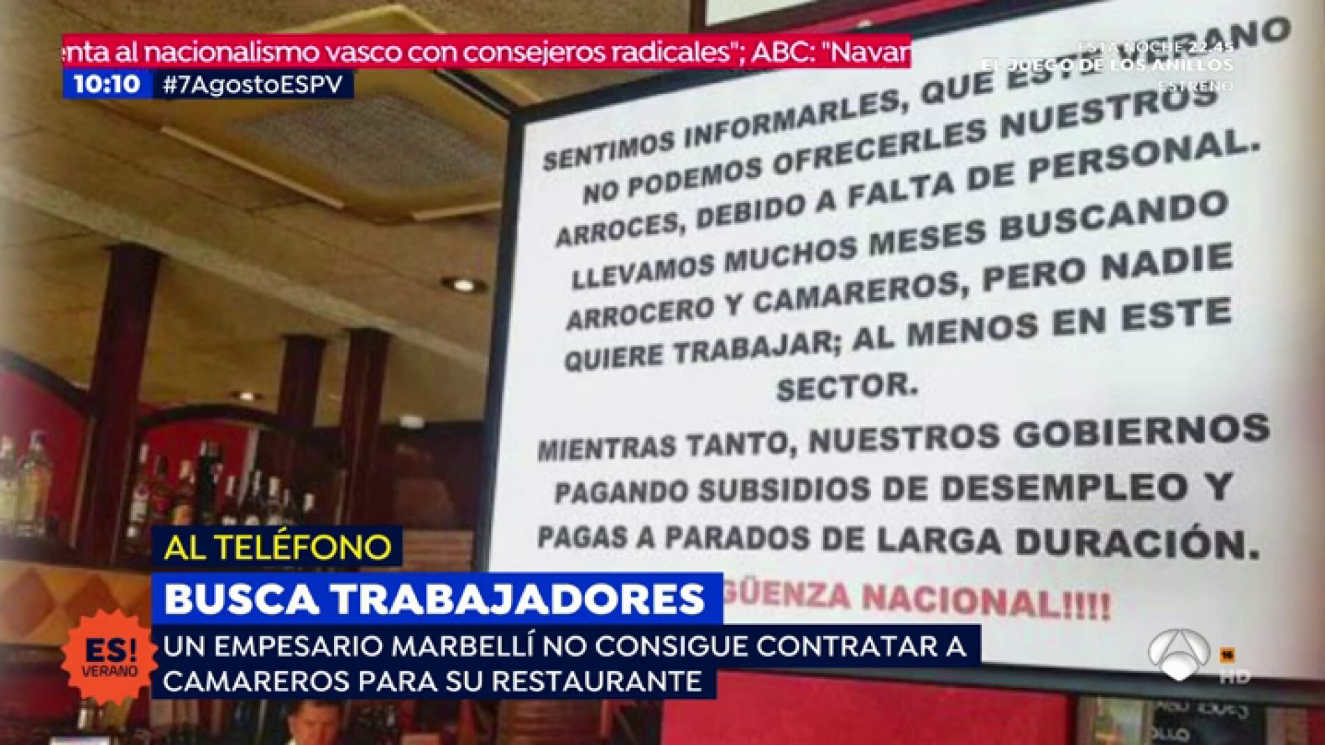 Un empresario de Marbella busca trabajadores para su restaurante