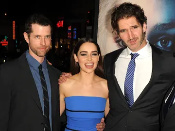 Benioff, Weiss y Emilia Clarke Benioff, Weiss y Emilia Clarke