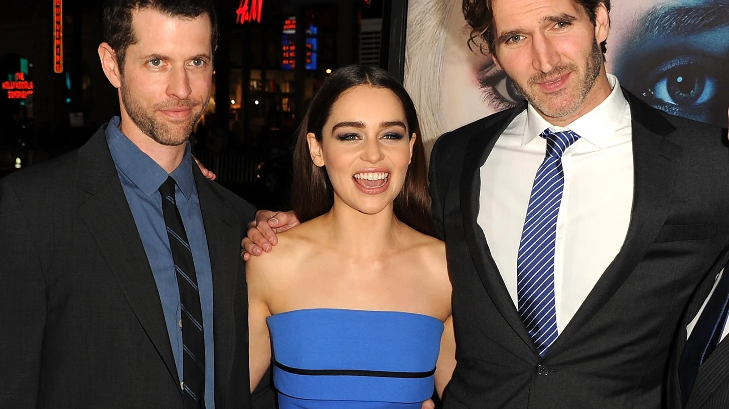 Benioff, Weiss y Emilia Clarke Benioff, Weiss y Emilia Clarke