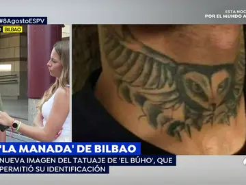 Tatuaje de 'El Búho' de la 'manada' de Bilbao Tatuaje de 'El Búho' de la 'manada' de Bilbao