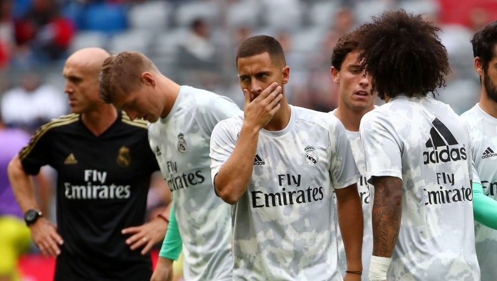 Hazard, en el entrenamiento del Real Madrid