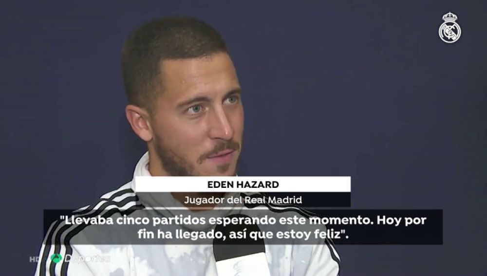 Hazard, tras estrenarse con el Real Madrid: "Llevaba mucho tiempo esperando este momento, estoy muy contento"