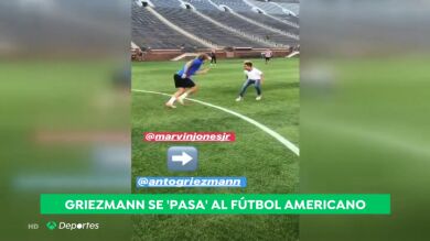 Griezmann, estrella en EEUU tras la ausencia de Messi, disfruta del fútbol americano con los Detroit Lions