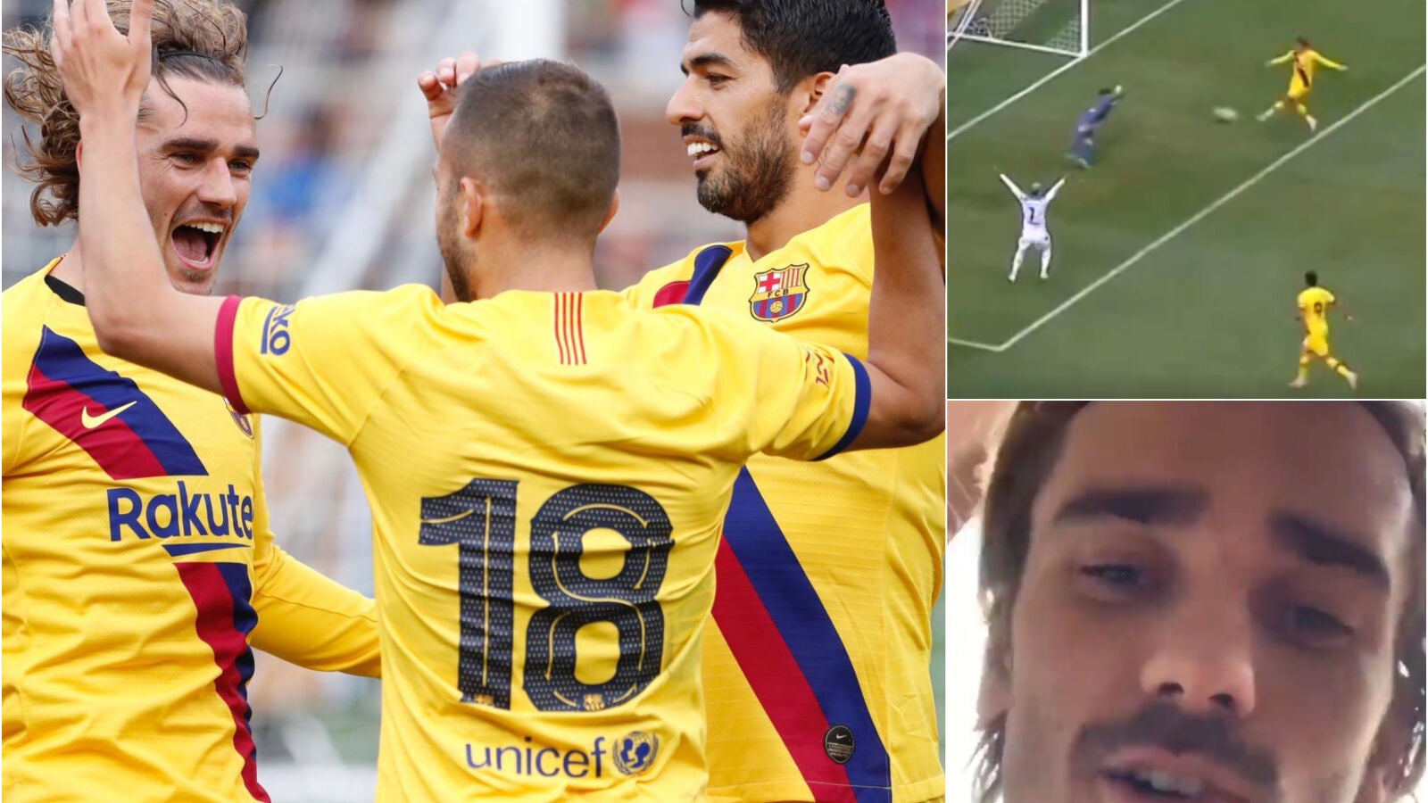 Así fue el primer gol de Antoine Griezmann con el Barcelona... y así mostró su felicidad en redes sociales