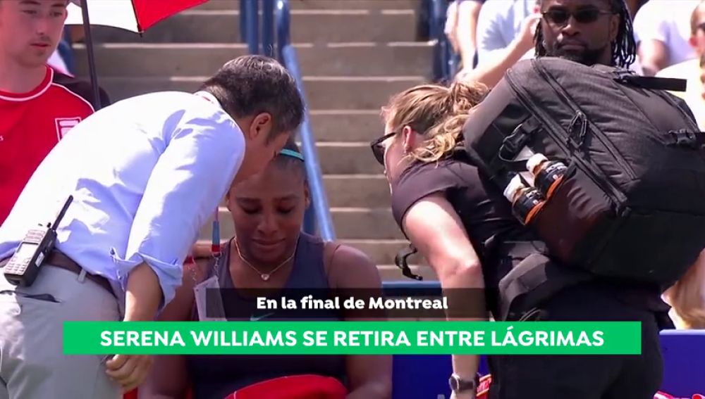Serena Williams, entre lágrimas al tener que retirarse de la final de Toronto: "No me puedo mover, lo intento, pero no puedo" 