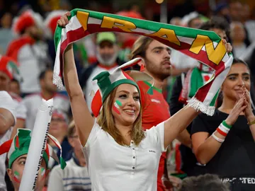 Una mujer iraní durante un partido Una mujer iraní durante un partido