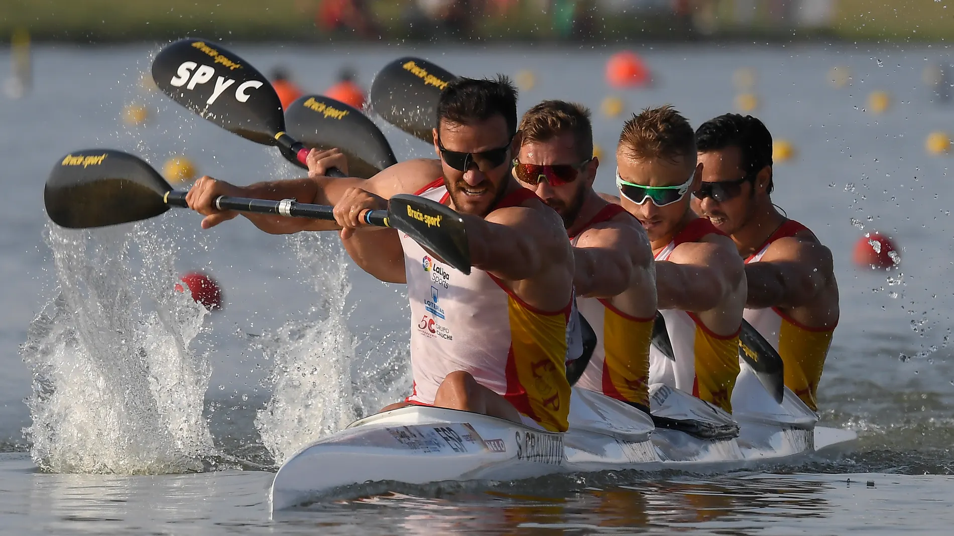 El equipo español de K4 en los Mundiales de piragüismo El equipo español de K4 en los Mundiales de piragüismo