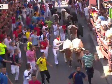 Primer encierro rápido y con numerosas caídas en las fiestas de San Sebastián de los Reyes 