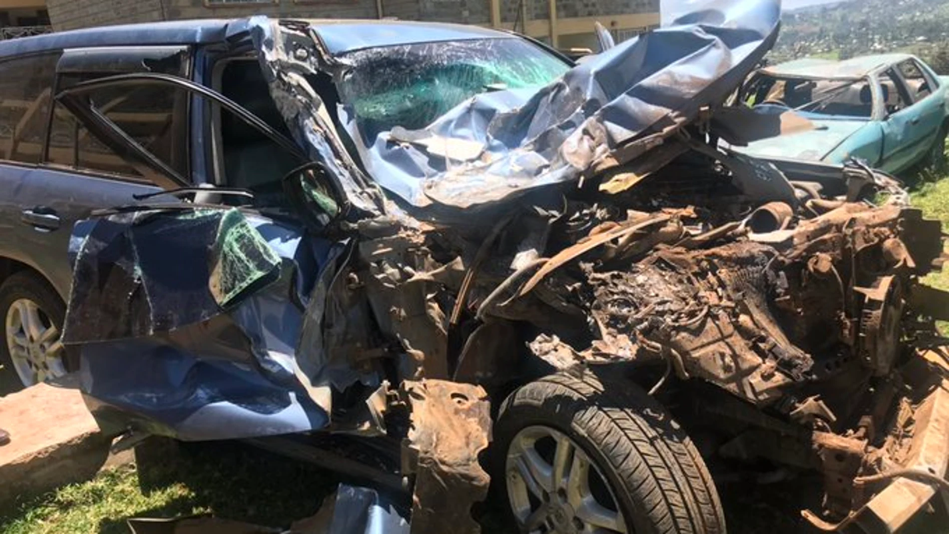 Así ha quedado el coche de David Rudisha Así ha quedado el coche de David Rudisha