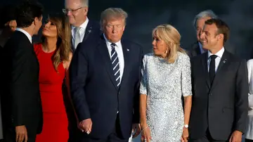 Los mandatarios momentos antes de tomarse la foto grupal al finalizar la cumbre del G7 Los mandatarios momentos antes de tomarse la foto grupal al finalizar la cumbre del G7