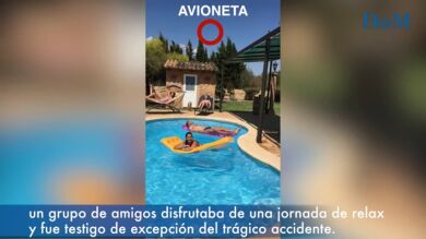 El momento en el que unos vecinos de Mallorca presencian la colisión entre la avioneta y el helicóptero