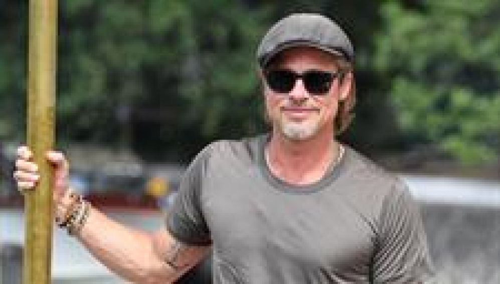 Brad Pitt llegando al festival de Venecia