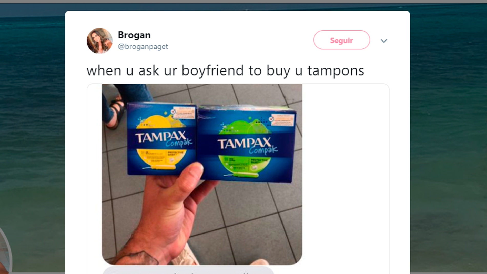 "¿Quieres los tampones de limón o de lima?"