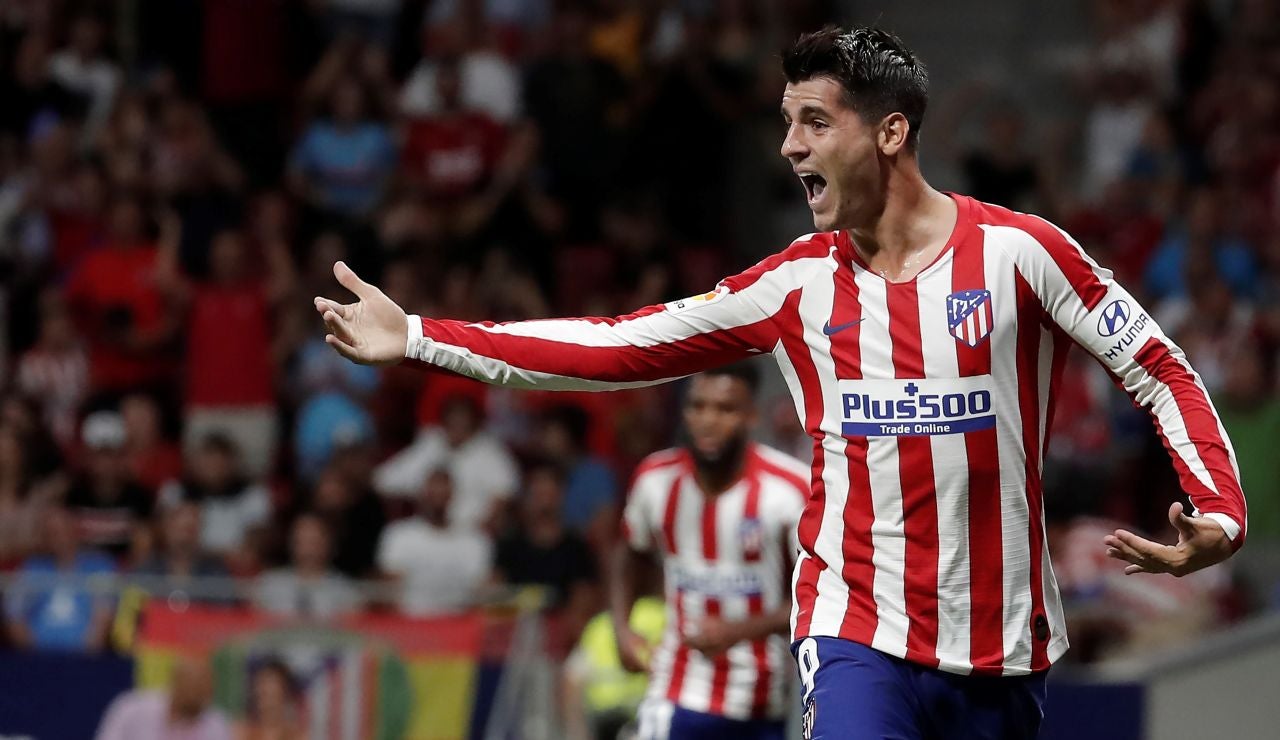 Álvaro Morata, en un partido con el Atlético de Madrid