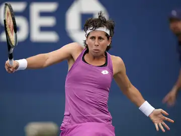 Carla Suárez, en acción en el US Open Carla Suárez, en acción en el US Open