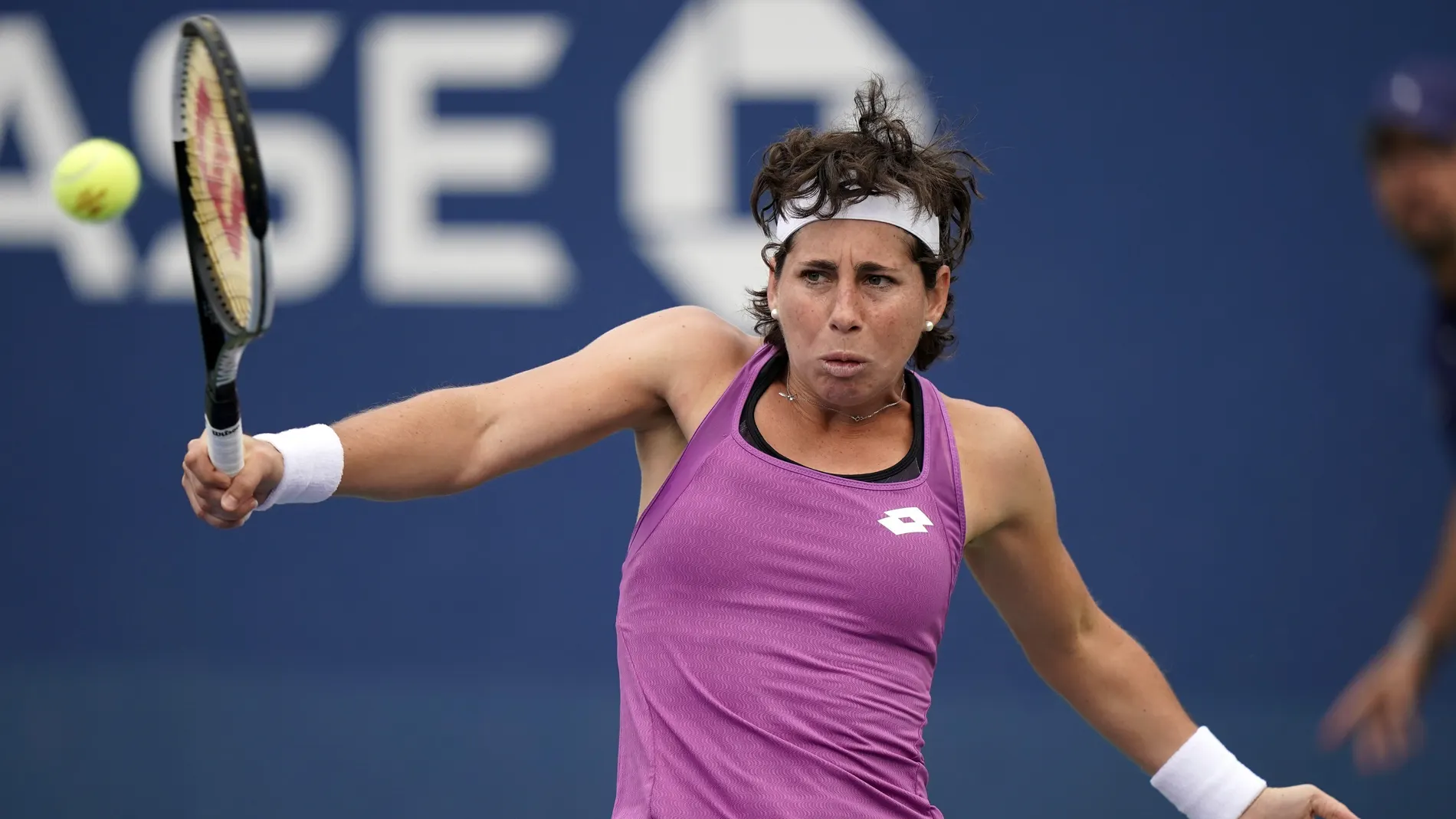 Carla Suárez, en acción en el US Open Carla Suárez, en acción en el US Open