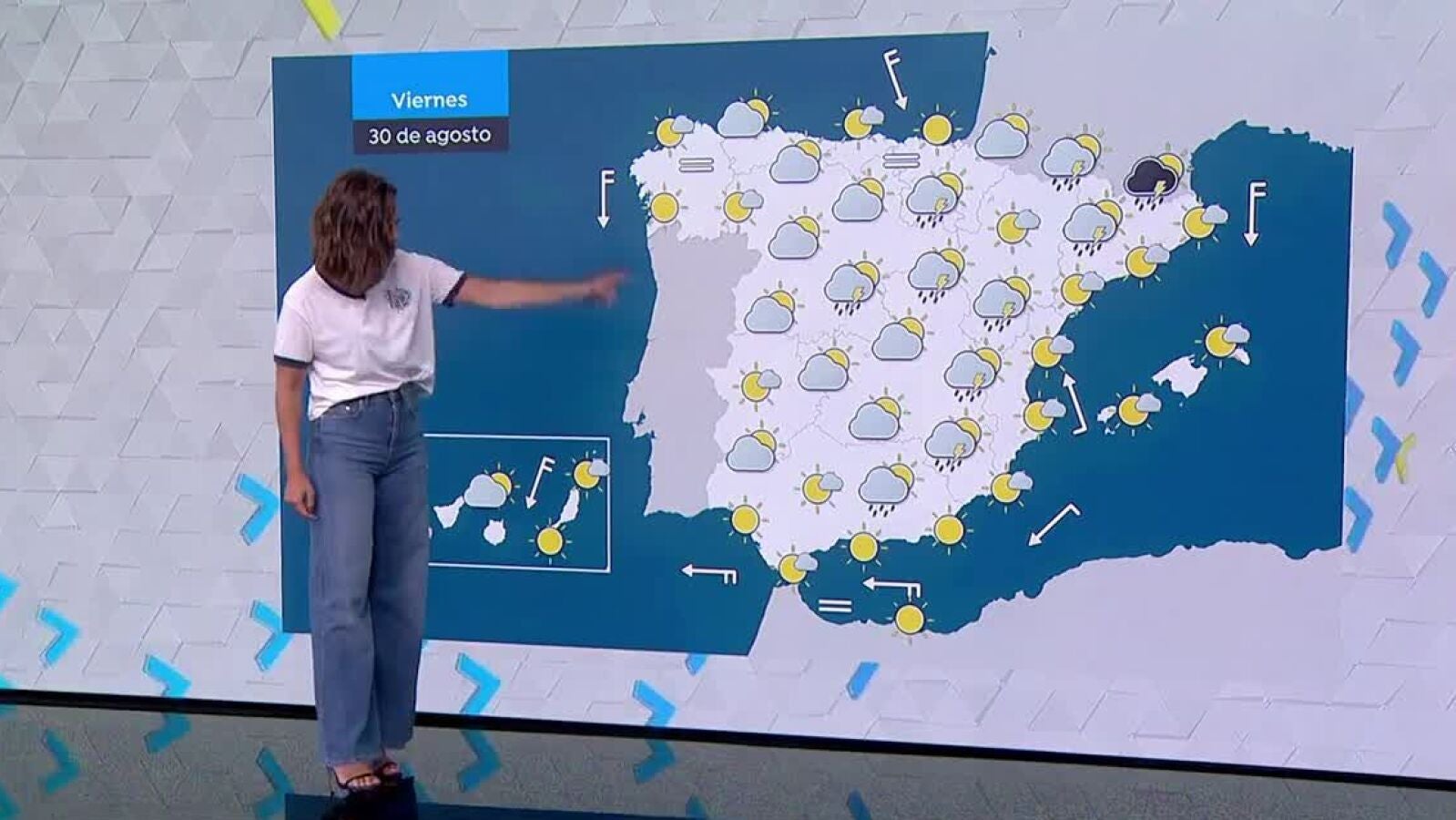 Fuertes precipitaciones en la parte más oriental y temperaturas elevadas en el resto del país