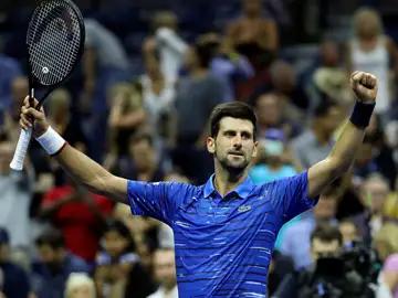 Novak Djokovic celebra su victoria frente a Denis Kudla Novak Djokovic celebra su victoria frente a Denis Kudla