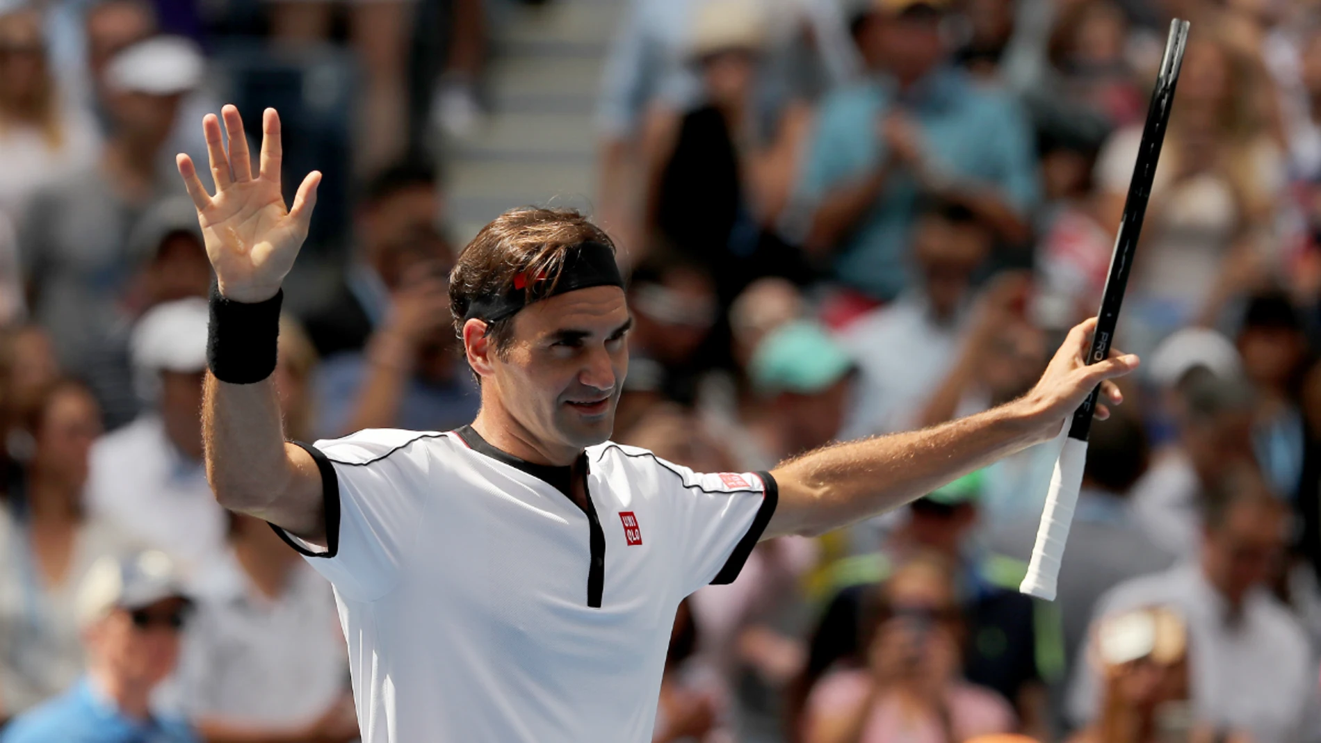 Federer celebra una victoria Federer celebra una victoria