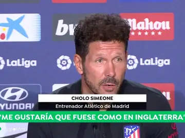 Simeone: "Me gustaría que el mercado fuese como en Inglaterra para empezar todos con la plantilla de la temporada" Simeone: "Me gustaría que el mercado fuese como en Inglaterra para empezar todos con la plantilla de la temporada"