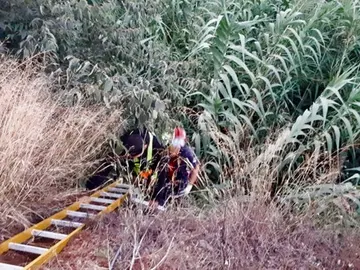 Los bomberos de Castellón durante el rescate Los bomberos de Castellón durante el rescate