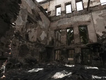 Vista general de la zona destruida del museo en Brasil. Vista general de la zona destruida del museo en Brasil.