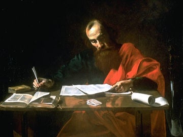 San Pablo escribiendo sus epístolas, por Valentín de Boulogne San Pablo escribiendo sus epístolas, por Valentín de Boulogne