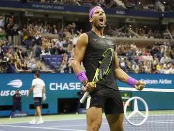 Rafa Nadal celebra un punto ante Marin Cilic Rafa Nadal celebra un punto ante Marin Cilic