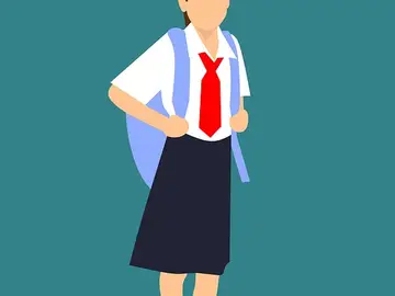 Niña con uniforme escolar Niña con uniforme escolar