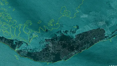 Gran Bahama desde el espacio, tras el paso del huracán Dorian Gran Bahama desde el espacio, tras el paso del huracán Dorian