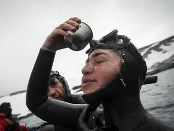 Sahika Ercumen, en un reto en la Antártida en 2019 Sahika Ercumen, en un reto en la Antártida en 2019