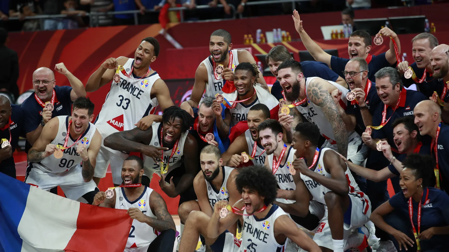 Francia celebra su tercer puesto en el Mundial de Baloncesto 2019 Francia celebra su tercer puesto en el Mundial de Baloncesto 2019