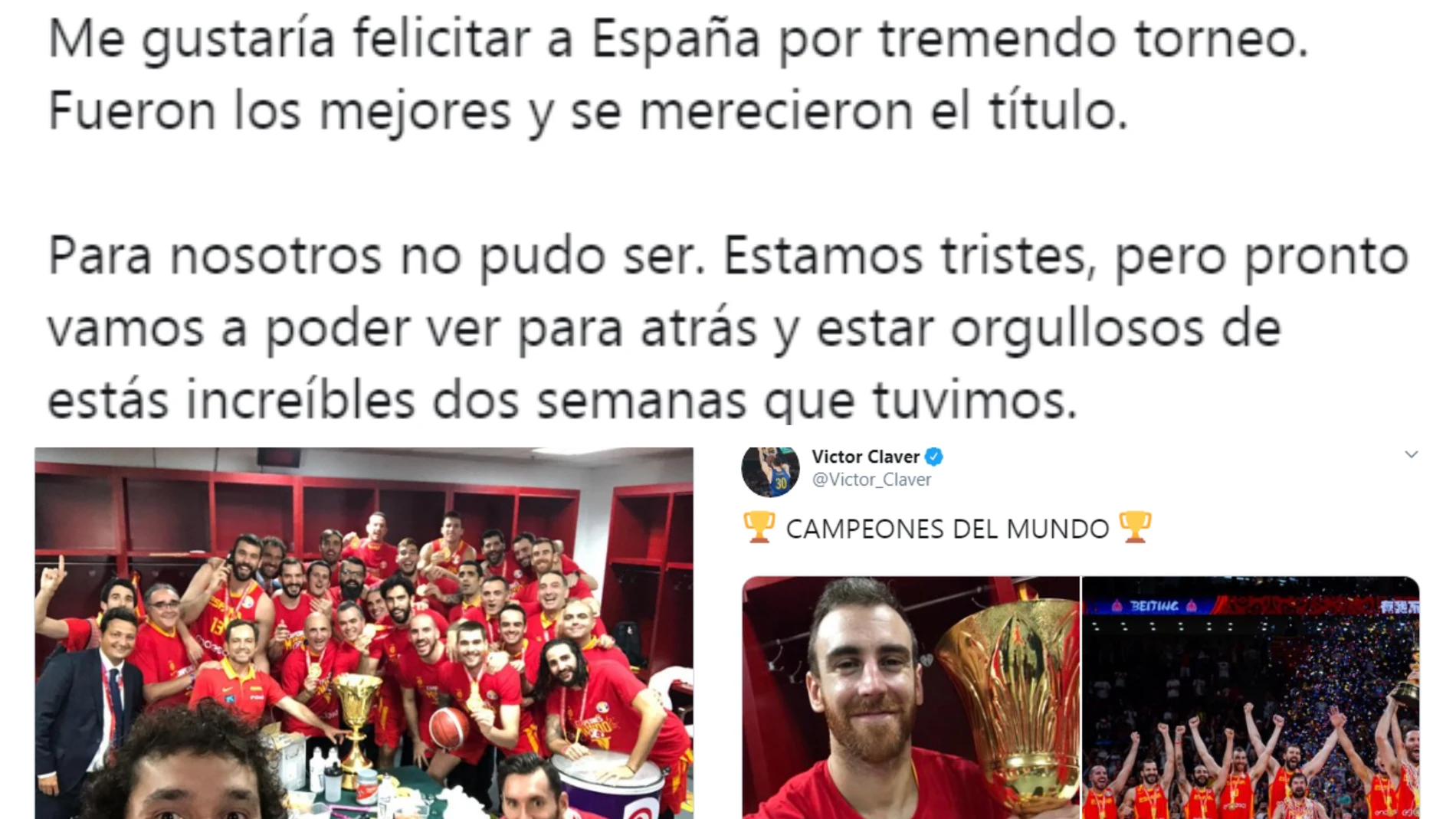 Reacciones tras ser campeones del mundo Reacciones tras ser campeones del mundo