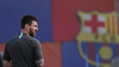 Leo Messi, durante un entrenamiento del Barça Leo Messi, durante un entrenamiento del Barça