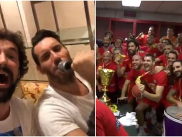 La fiesta de la selección española de baloncesto