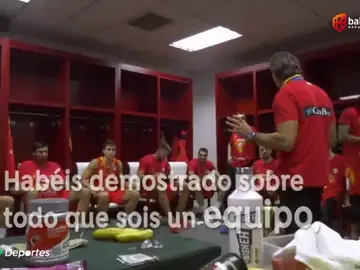 El sentido discurso de Scariolo que conmovió a toda la selección española El sentido discurso de Scariolo que conmovió a toda la selección española