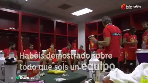 El sentido discurso de Scariolo que conmovió a toda la selección española El sentido discurso de Scariolo que conmovió a toda la selección española