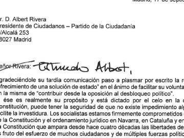 Carta de Sánchez a Rivera