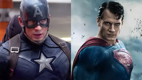 Capitán América (Chris Evans) y Superman (Henry Cavill) Capitán América (Chris Evans) y Superman (Henry Cavill)