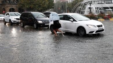 Las lluvias dejan inundaciones en Pamplona