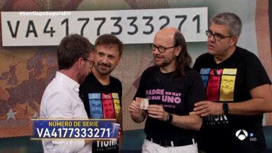 Santiago Segura 'consigue' el billete que Pablo Motos busca en 'El Hormiguero 3.0'