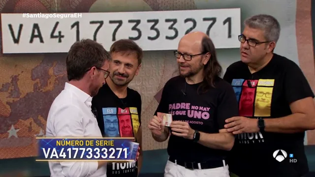 Santiago Segura 'consigue' el billete que Pablo Motos busca en 'El Hormiguero 3.0'