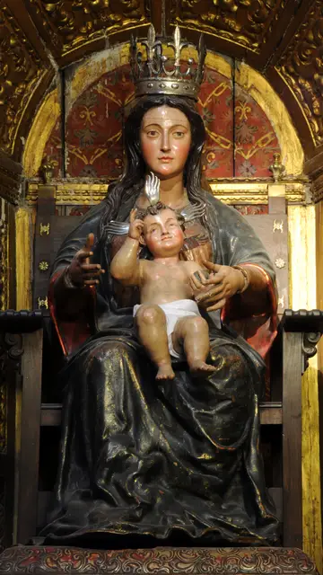 Imagen de la Virgen de la Victoria que Magallanes veneraba y a la que Elcano dio las gracias al regresar del viaje Imagen de la Virgen de la Victoria que Magallanes veneraba y a la que Elcano dio las gracias al regresar del viaje