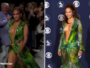 Jennifer López cierra el desfile de Versace en Milán con el icónico vestido verde que llevó hace 20 años Jennifer López cierra el desfile de Versace en Milán con el icónico vestido verde que llevó hace 20 años