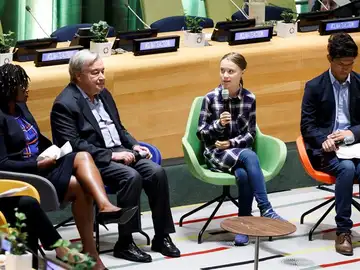 La activista Greta Thunberg en la ONU La activista Greta Thunberg en la ONU