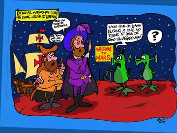 La vuelta al mundo de Juan Sebastián Elcano, , en la viñeta de Afredo Boto-Hervás La vuelta al mundo de Juan Sebastián Elcano, , en la viñeta de Afredo Boto-Hervás