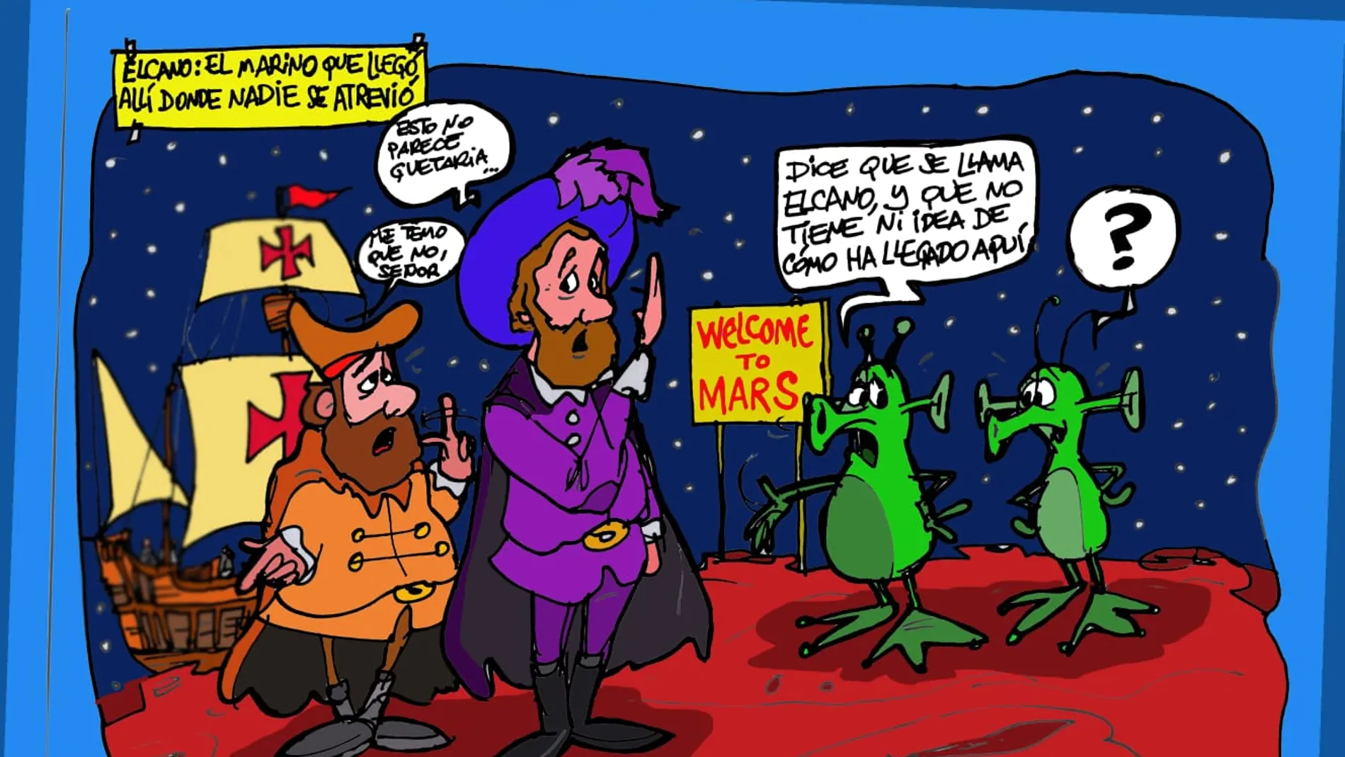 La vuelta al mundo de Juan Sebastián Elcano, , en la viñeta de Afredo Boto-Hervás La vuelta al mundo de Juan Sebastián Elcano, , en la viñeta de Afredo Boto-Hervás