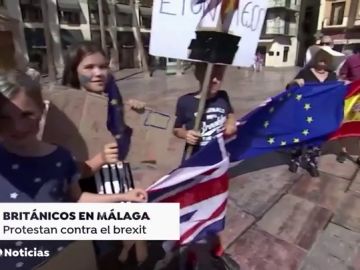 Más de un centenar de británicos se concentran en Málaga contra el 'brexit'