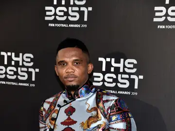 Samuel Eto'o, posando en la gala 'The Best' Samuel Eto'o, posando en la gala 'The Best'